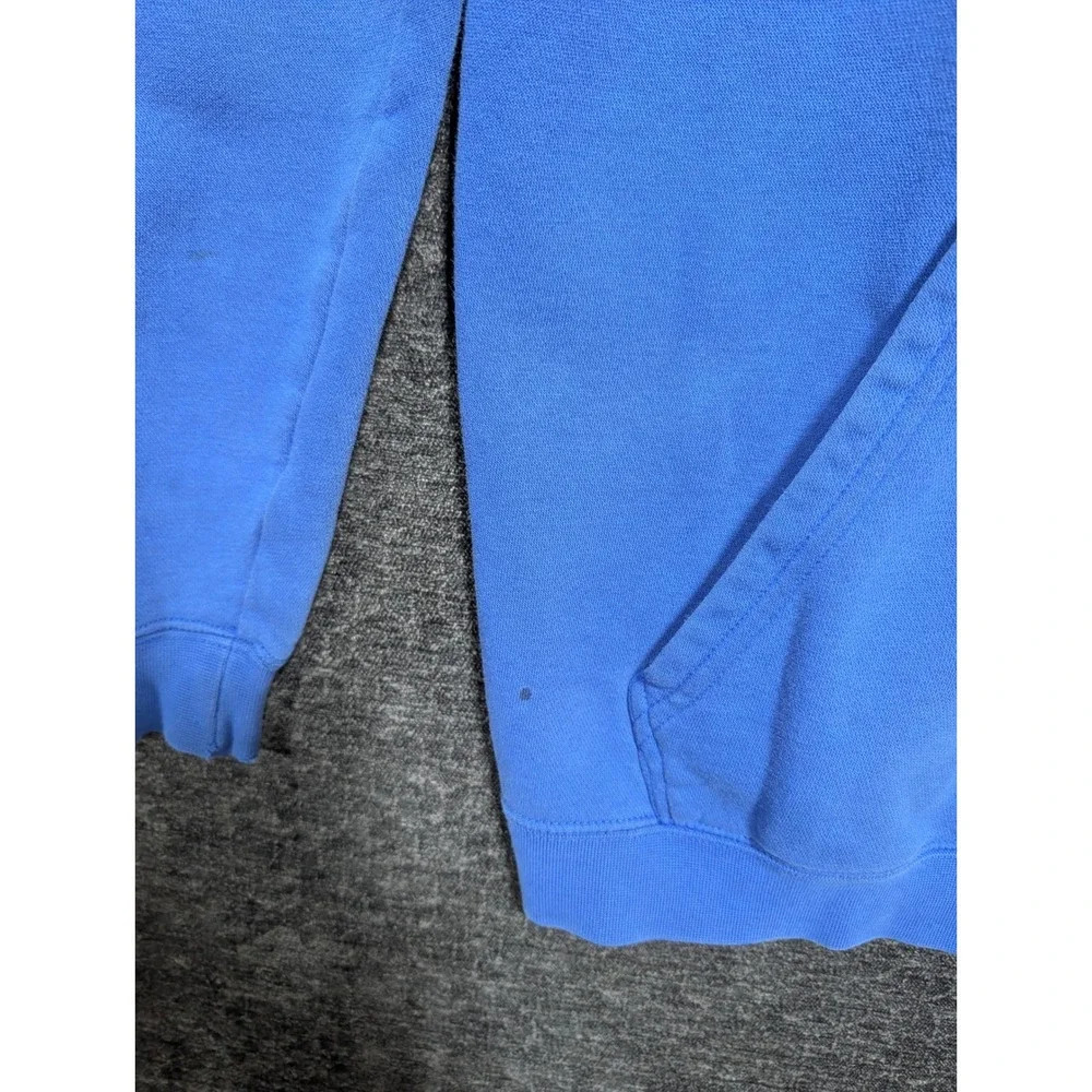 Nike Mens Blue Fleece Pullover Hoodie Embroidered Swoosh Logo Size Large 1384